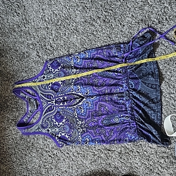 STUNNING ATHLETA PURPLE PAISLEY TIC TAC TOE RACERBACK TOP - Picture 6 of 9